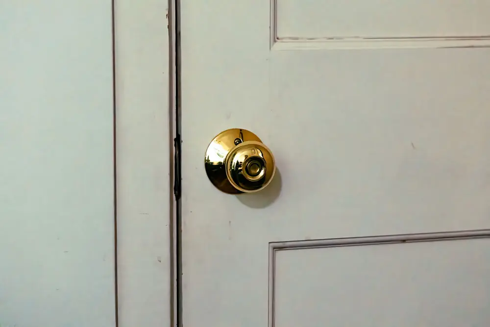 Door with new hardware after door replacement in Nashua, NH